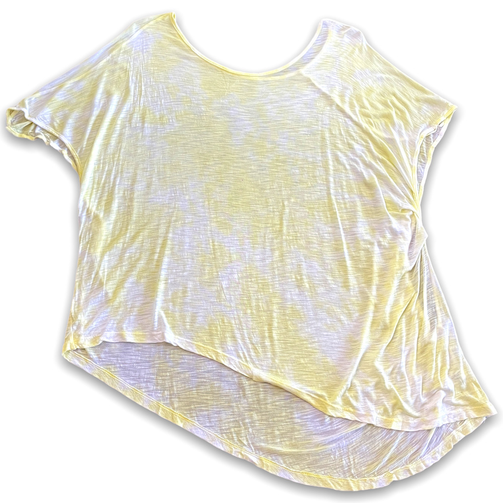 Blue Life Yellow Tie Dye Asymmetrical Hem T-Shirt - Picture 4 of 4